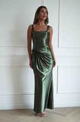 Jolena Corset Draped Maxi Gown | Olive image
