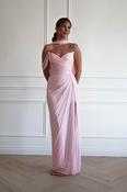 Donatella Draped Strapless Maxi Gown | Pink