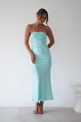 Sullivan Strapless Soft Satin Maxi Dress | Mint image