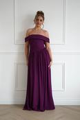 Connie Off The Shoulder Chiffon Maxi Dress | Plum image