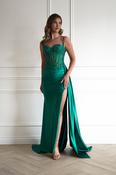 Diva Embellished Corset Gown | Emerald Green