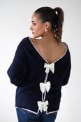 Lula Bow Detail Knit Jumper | Navy