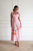 Hamptons Floral Sweetheart Maxi Dress | Pink