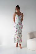 Athena Ruffle Floral Print Maxi | Mint Green