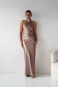 Isla Halterneck Maxi Slip Dress | Bronze image