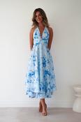 Izira Floral Print Midaxi Dress | Blue