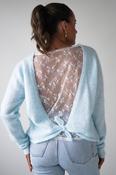 Bree Bow Back Detail Knit Jumper | Blue
