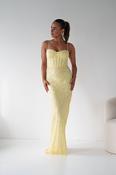 Maliha Sequin Bodycon Maxi Dress | Yellow