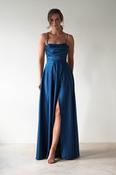 Shantal Satin Gown | Ocean Teal Blue image