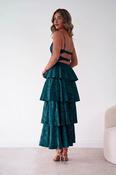 Patsy Floral Jacquard Tiered Maxi Dress | Green image