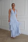 Karey Tiered Maxi Dress | Powder Blue image
