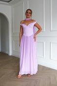 Kelsea Off The Shoulder Pleated Maxi Dress | Lilac image