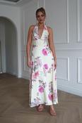 Charlotte Floral Pink Maxi Dress | Lime/Pink