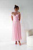 Kelsea Off The Shoulder Pleated Maxi Dress | Pink