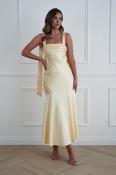 Casina Soft Satin Maxi Dress | Yellow