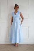Leela Sculpted Twist Waist Midaxi Dress | Blue image
