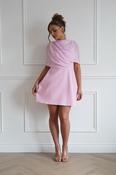 Millie Structured Chiffon Cape Mini Dress | Pink image
