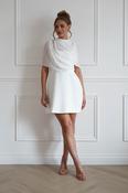 Millie Structured Chiffon Cape Mini Dress | White image