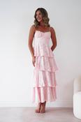 Patsy Floral Jacquard Tiered Maxi Dress | Blush image