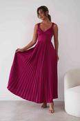Lottie Pleated Tie Back Maxi Dress | Berry image