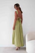 Lottie Pleated Tie Back Maxi Dress | Lime image