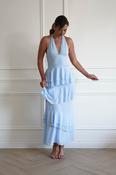 Caterina Tiered Halter Maxi Dress | Blue