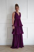 Vina Tiered Pleated Layered Maxi Dress | Plum image