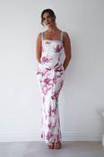 Ruba Mesh Floral Print Maxi Dress | White image