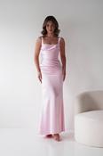 Addison Sqaure Neck Satin Maxi Dress | Pink image