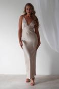 Aimie Soft Satin Maxi Dress | Champagne image