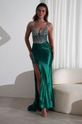 Alexis Glitter Shimmer Gown | Emerald Green image