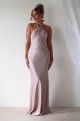 Alice Satin Halterneck Gown | Rose image