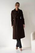 Alicia Belted Wool Coat | Dark Brown