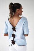 Allegra Bow Detail Jumper | Blue/Brown image