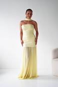 Amora Strapless Structured Maxi Dress | Yellow image