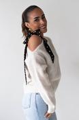 Angie Polka Dot Detail Jumper | Beige/Brown image