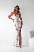 Anglea Floral Sequin Maxi Gown | Blush