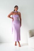 Antionia Strapless Mesh Maxi Dress | Lilac image