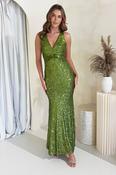 Arizona Bodycon Sequin Maxi Gown | Olive image