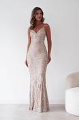 Aster Iridescent Beaded Embellished Gown | Gold image