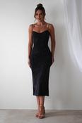 Astrid Diamante Bodycon Midaxi Dress | Black image