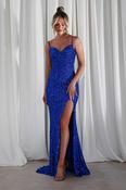 Audrina Bodycon Sequin Gown | Royal Blue image