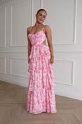 Beth Floral Tiered Maxi Dress | Pink image