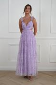 Bethel Floral Tulle Maxi Dress | Lavender image
