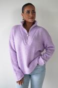 Bonnie Half Zip Knitted Jumper | Lilac image