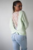 Bree Bow Back Detail Knit Jumper | Green image