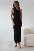 Brighton Textured Bodycon Midaxi Dress | Black image