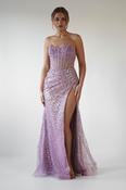 Cadenza Beaded Corset Gown | Mauve image