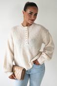 Calix Button Detail Knit Jumper | Beige image