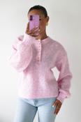 Calix Button Detail Knit Jumper | Pink image